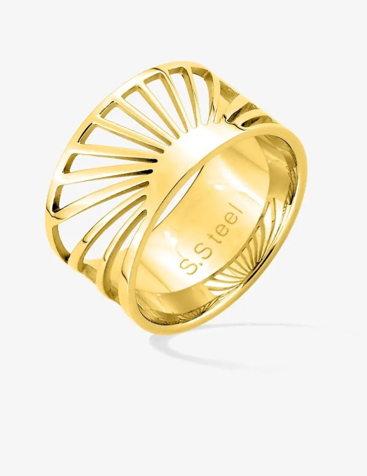 Bague en acier doré SO OR