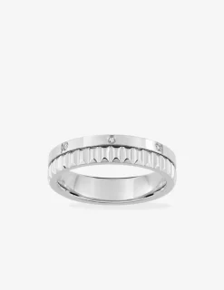 Bague en acier gris avec oxydes de zirconium SO OR