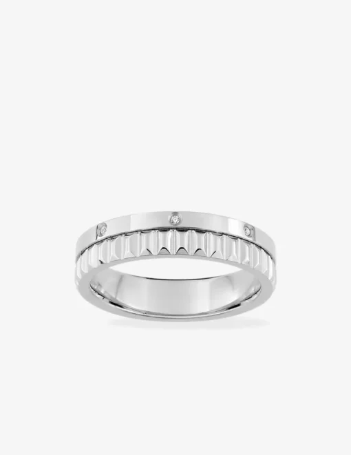 Bague en acier gris avec oxydes de zirconium SO OR
