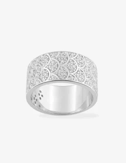 Bague en argent 925 ‰ rhodié avec oxydes de zirconium blancs SO OR