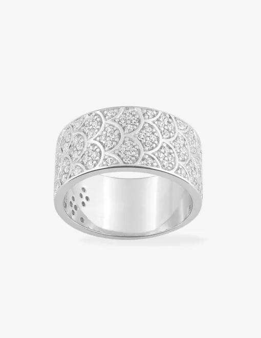 Bague en argent 925 ‰ rhodié avec oxydes de zirconium blancs SO OR