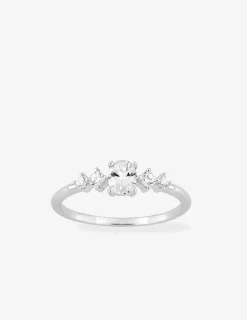 Bague en argent 925 ‰ rhodié avec oxydes de zirconium SO OR