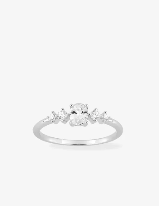 Bague en argent 925 ‰ rhodié avec oxydes de zirconium SO OR