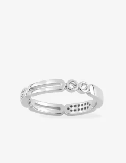 Bague en argent 925 ‰ rhodié et oxydes de zirconium SO OR
