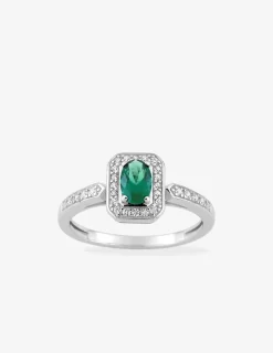 Bague en argent 925 ‰ rhodié et oxydes de zirconium bicolores SO OR