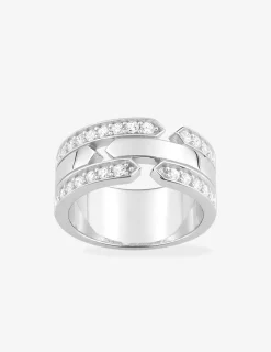 Bague en argent 925 ‰ rhodié, oxydes de zirconium serti griffes SO OR