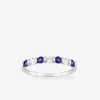 Bague en argent 925 ‰ rhodié, oxydes de zirconium bleus et blancs SO OR