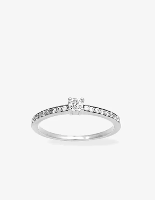 Bague en argent 925 ‰ rhodié, oxydes de zirconium SO OR