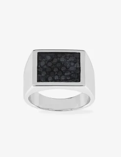 Bague en argent 925 ‰ rhodié, rhodium noir et laque transparente SO OR