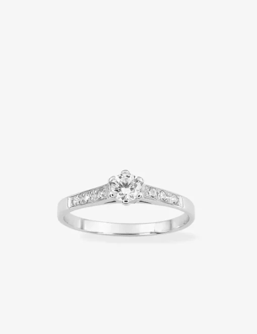 Bague en argent 925‰ rhodié et oxydes de zirconium SO OR