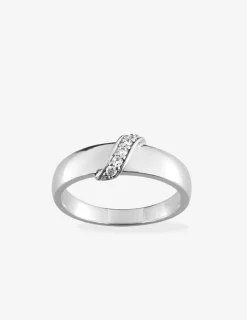 Bague en argent 925‰ rhodié saupoudré d'oxydes de zirconium SO OR