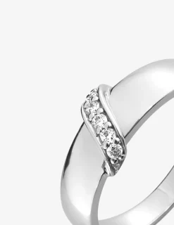 Bague en argent 925‰ rhodié saupoudré d'oxydes de zirconium SO OR