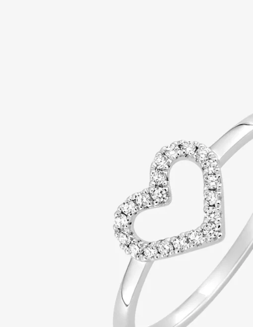 Bague en argent gris rhodié 925‰ motif cœur oxyde blanc SO OR