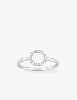 Bague en argent gris rhodié 925‰ motif cercle oxyde blanc SO OR