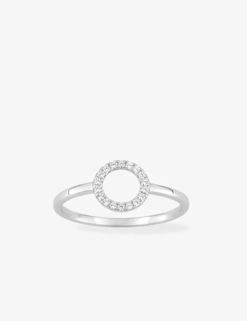 Bague en argent gris rhodié 925‰ motif cercle oxyde blanc SO OR