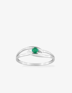 Bague en or 375 ‰ blanc émeraude SO OR