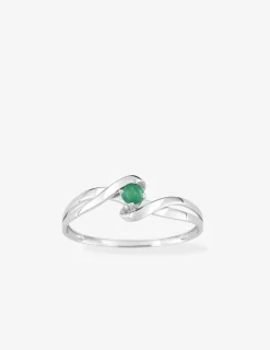 Bague en or blanc 375 ‰ avec émeraude SO OR