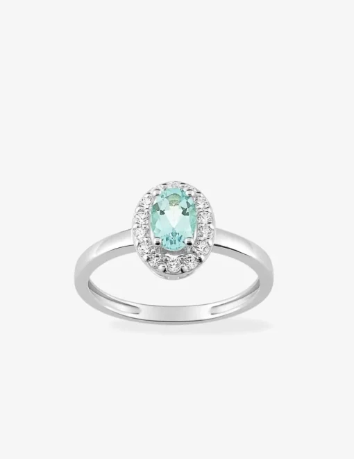 Bague en or blanc 750 ‰ et aigue-marine SO OR