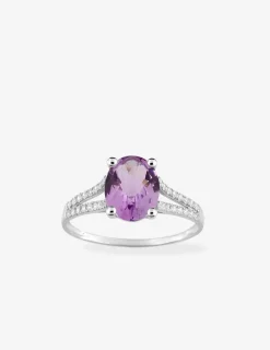 Bague en or blanc 750 ‰ et améthyste SO OR