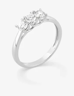 Bague en or blanc 375 ‰, trois diamants synthétiques 0,60 ct SO OR