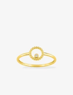 Bague en or jaune 375 ‰ et oxyde de zirconium SO OR