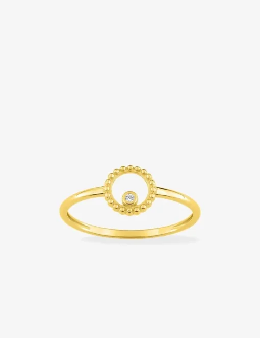 Bague en or jaune 375 ‰ et oxyde de zirconium SO OR