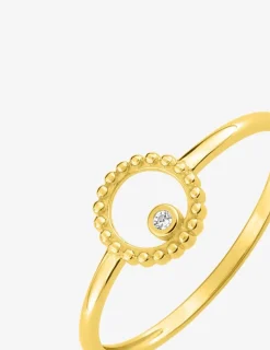 Bague en or jaune 375 ‰ et oxyde de zirconium SO OR