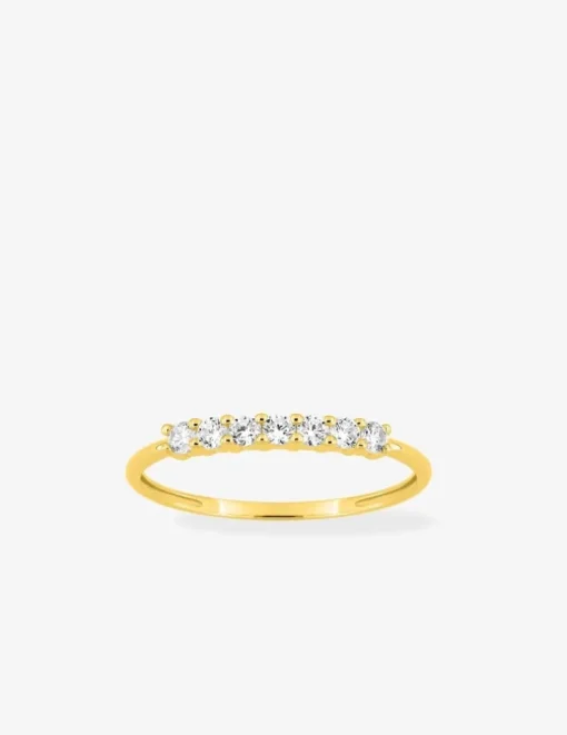 Bague en or jaune 375 ‰ et oxydes de zirconium SO OR