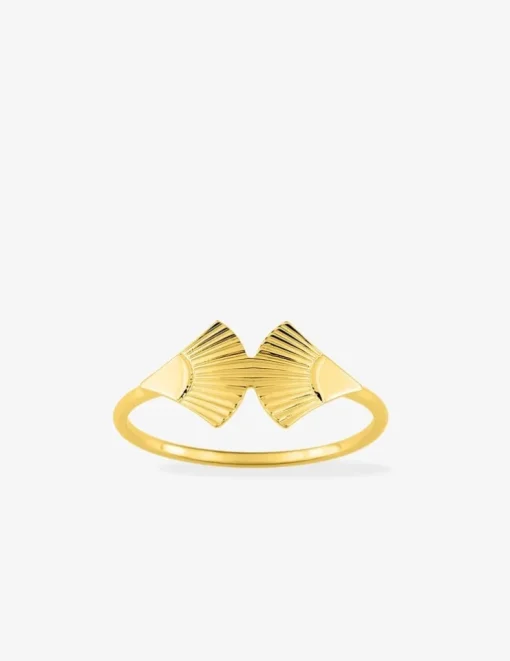 Bague en or jaune 375 ‰ motif contemporain SO OR