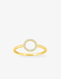 Bague en or jaune 750‰ cercle oxyde blanc SO OR