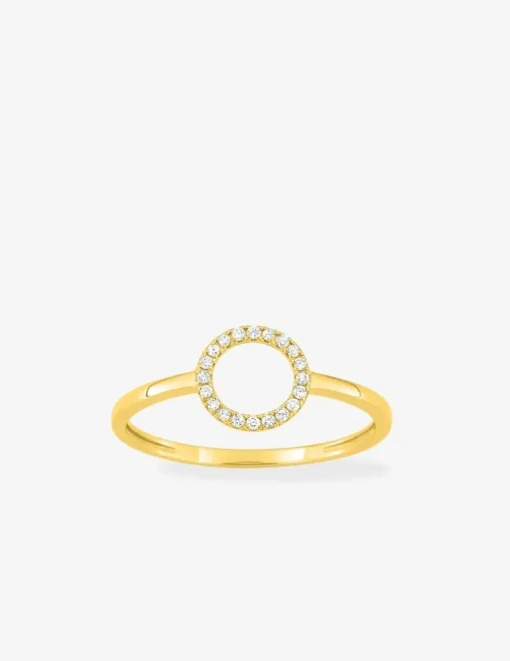 Bague en or jaune 750‰ cercle oxyde blanc SO OR