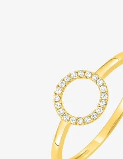 Bague en or jaune 750‰ cercle oxyde blanc SO OR