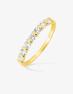 Bague en plaqué or avec oxydes de zirconium SO OR