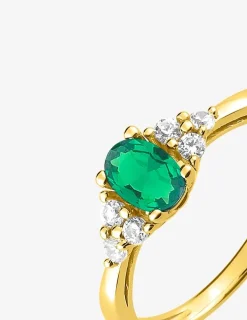 Bague en plaqué or avec oxydes de zirconium colorés SO OR
