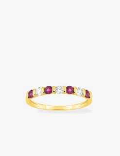 Bague en plaqué or avec oxydes de zirconium blancs et rouges SO OR
