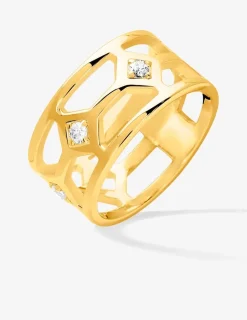 Bague en plaqué or avec oxydes de zirconium SO OR