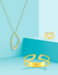 Bague en plaqué or avec oxydes de zirconium moderne SO OR