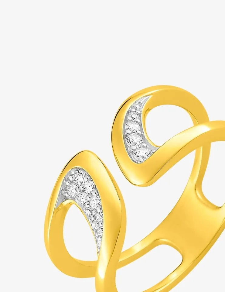 Bague en plaqué or avec oxydes de zirconium moderne SO OR