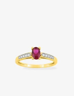 Bague en plaqué or avec oxydes de zirconium bicolores et rhodium SO OR