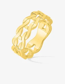 Bague en plaqué or design torsadé SO OR