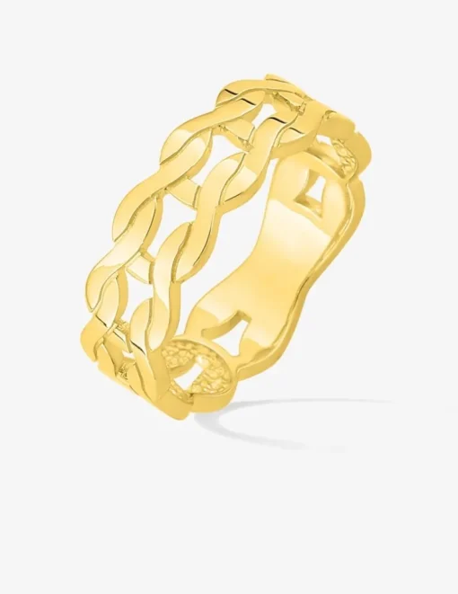 Bague en plaqué or design torsadé SO OR