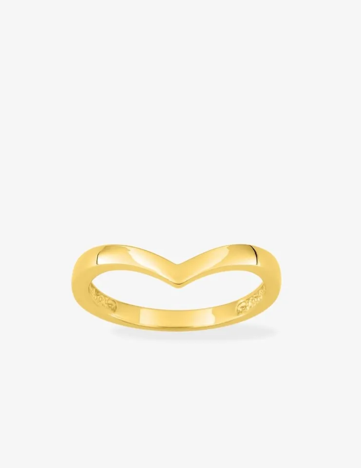 Bague en plaqué or en V SO OR