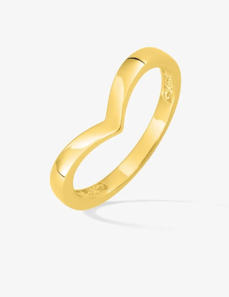 Bague en plaqué or en V SO OR