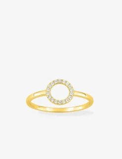 Bague en plaqué or et oxydes de zirconium motif "anneau" SO OR