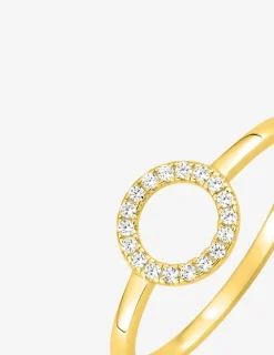 Bague en plaqué or et oxydes de zirconium motif "anneau" SO OR