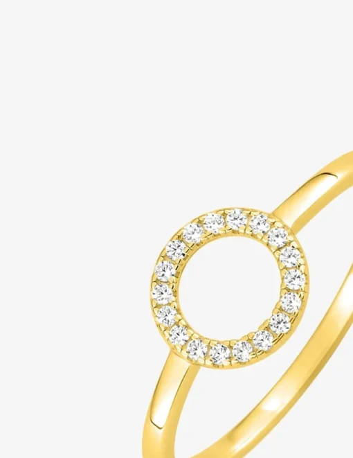 Bague en plaqué or et oxydes de zirconium motif "anneau" SO OR