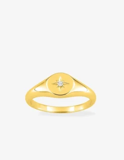 Bague en plaqué or et oxyde de zirconium motif "étoile" SO OR