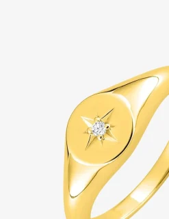 Bague en plaqué or et oxyde de zirconium motif "étoile" SO OR