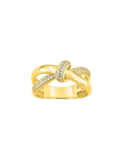 Bague en plaqué or et oxydes de zirconium SO OR