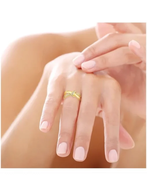 Bague en plaqué or et oxydes de zirconium SO OR